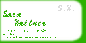 sara wallner business card
